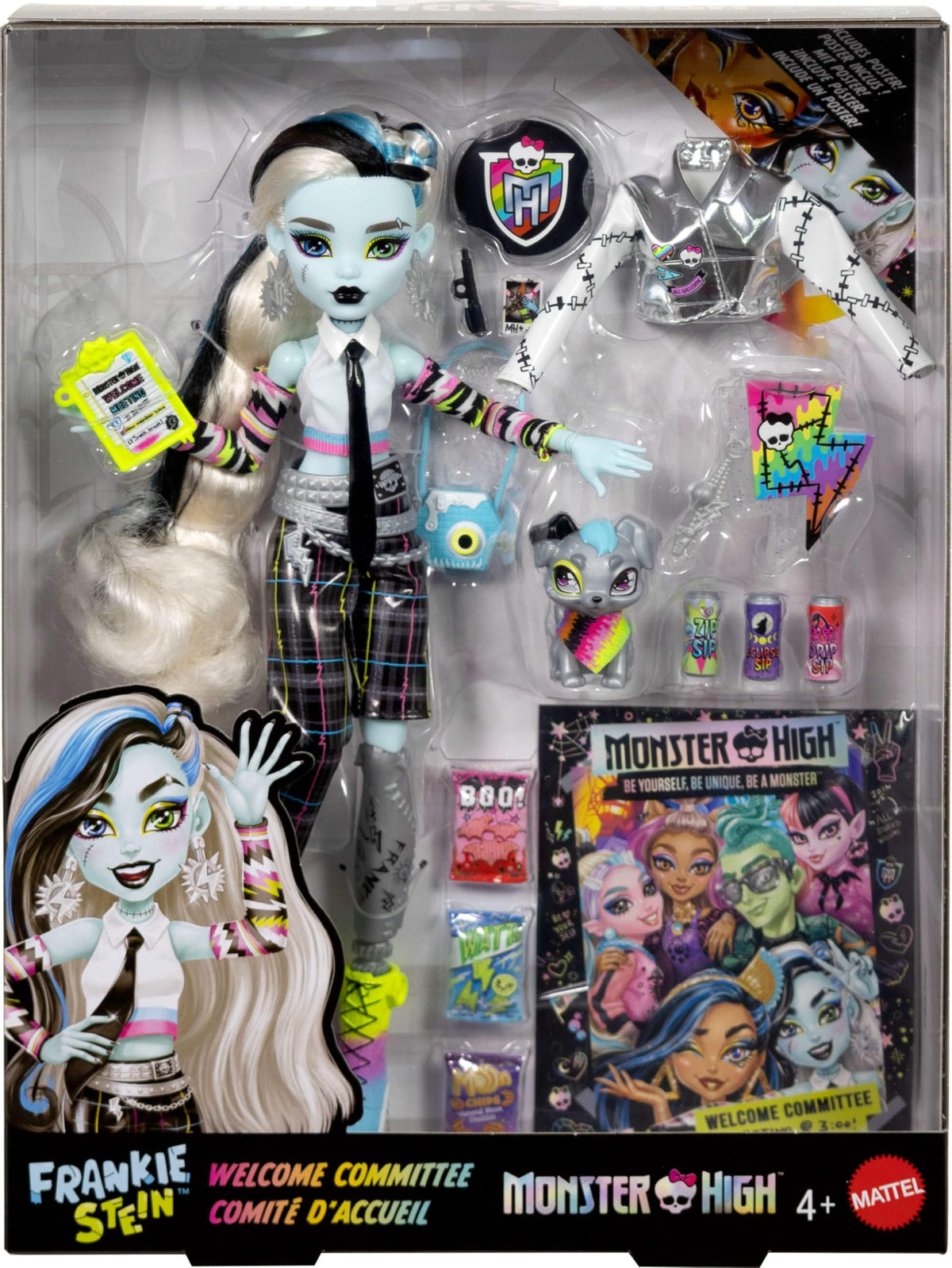 Monster High Frankie Stein doll outfit sparks colorful storytelling adventures.