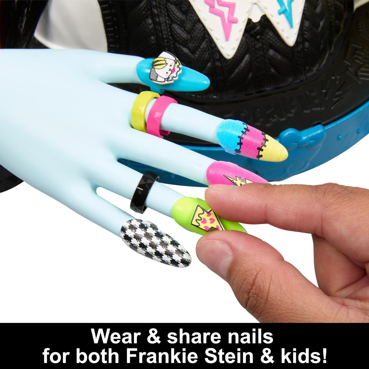 Monster High Frankie Stein barrettes help create colorful, secure updos