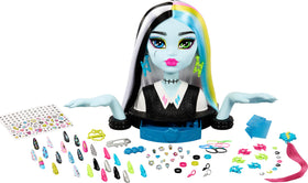 Monster High Frankie Stein doll head with rainbow hair for playful styling moments