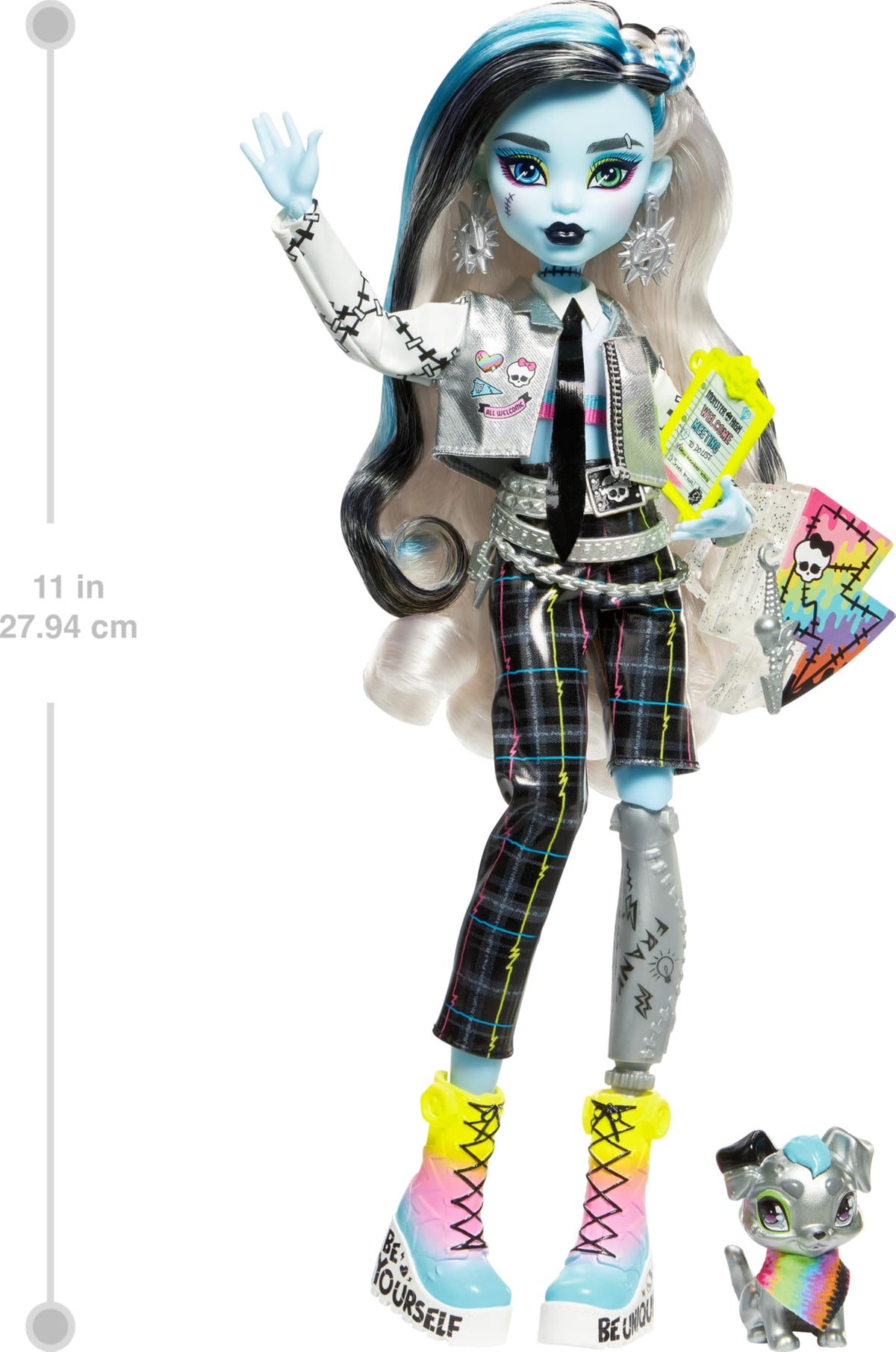 Monster High Frankie Stein life-sized poster showcases club style.