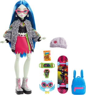 Ghoulia Yelps with glasses and beanie for stylish storytelling.