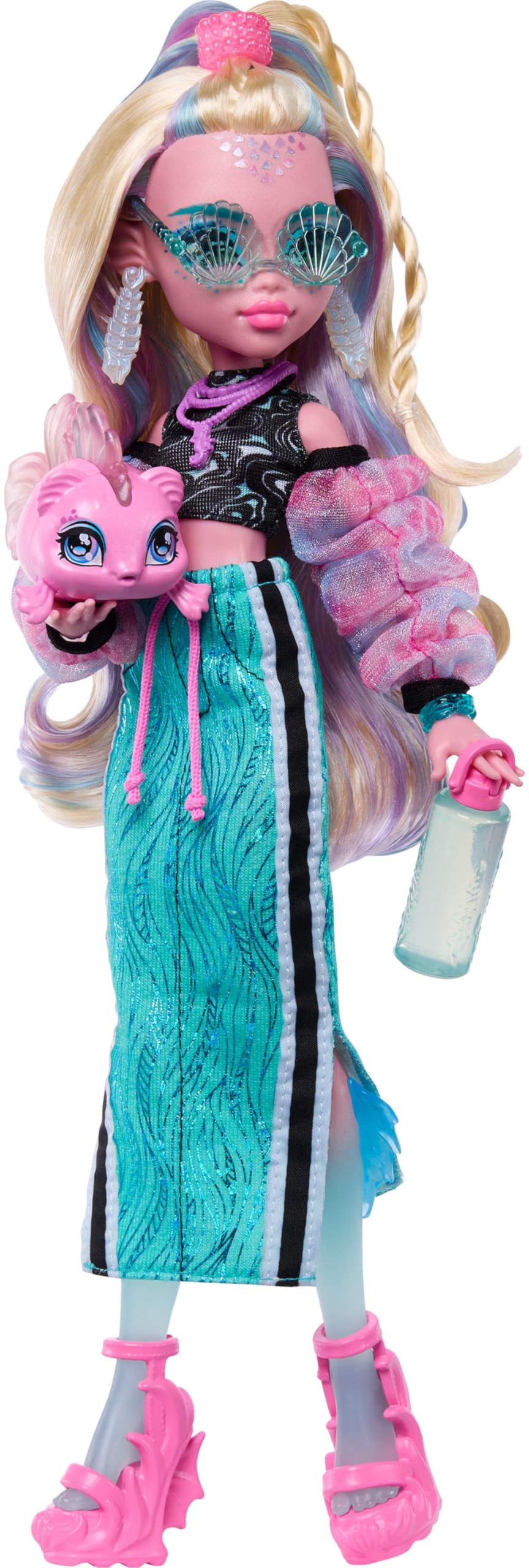 Monster High Lagoona Blue aquatic heels with peekaboo socks for expressive outfits