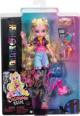 Monster High Lagoona Blue doll with moveable joints for poseable play.