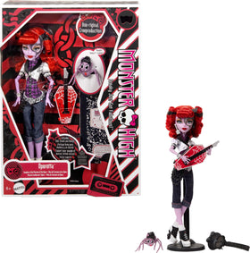 Monster High Operetta doll with stand for easy display and posing.