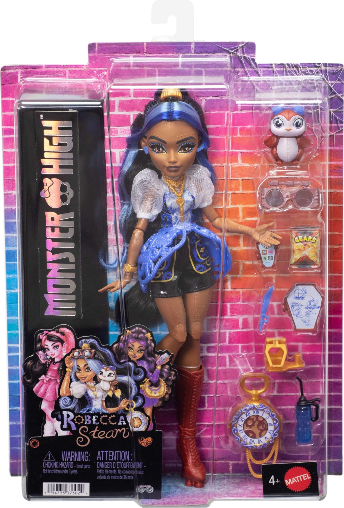 Monster High Robecca Steam Captain Penny penguin joins adventures.