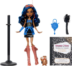 Monster High Robecca Steam diary and brush support mini grooming and journaling