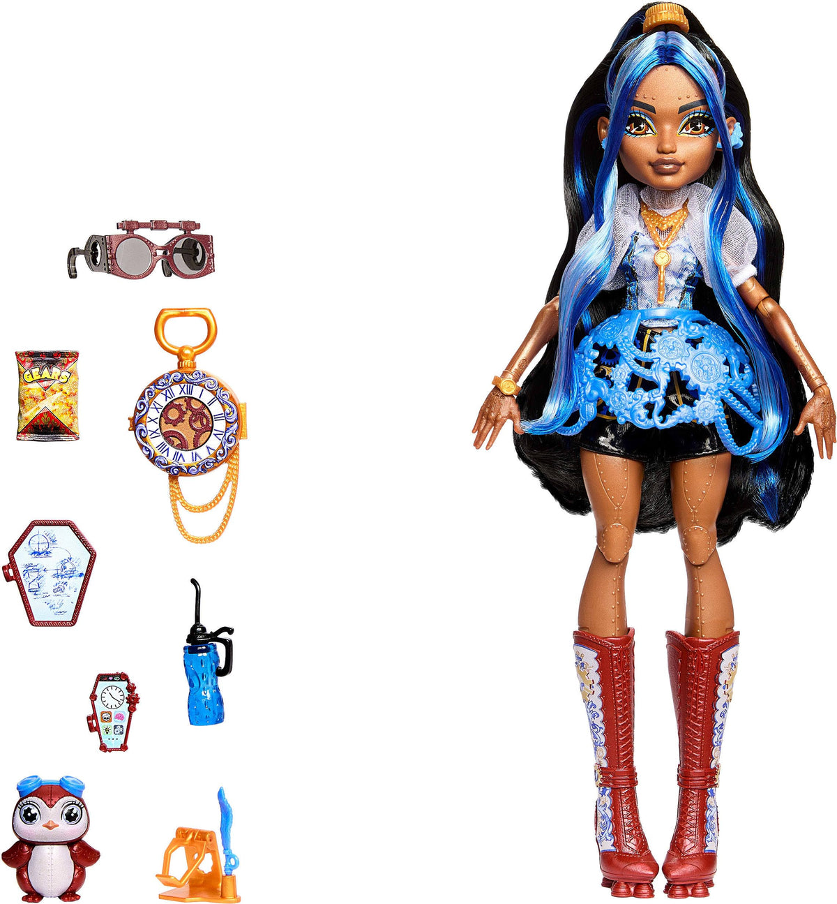 Monster High Robecca Steam pocket watch purse supports storytelling.