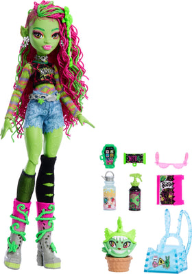 Packaging box image for gift-ready Monster High Venus McFlytrap doll.