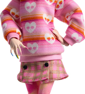 Monster High Wednesday doll stand helps keep the figure upright for display.