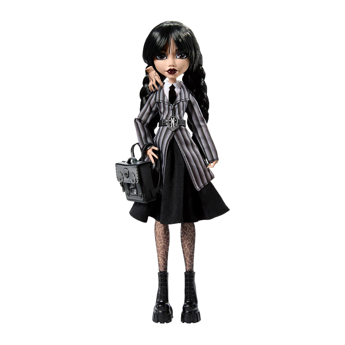 Thing companion figure beside Wednesday for imaginative play scenarios.