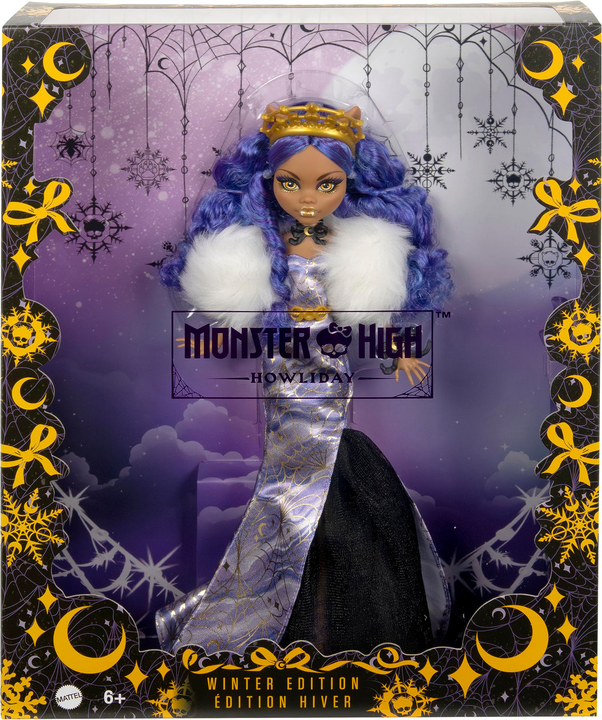 Monster High winter solstice packaging serves as a collectible display.