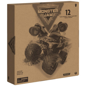 Monster Jam 12-pack storage box in use, easy transport and organization.