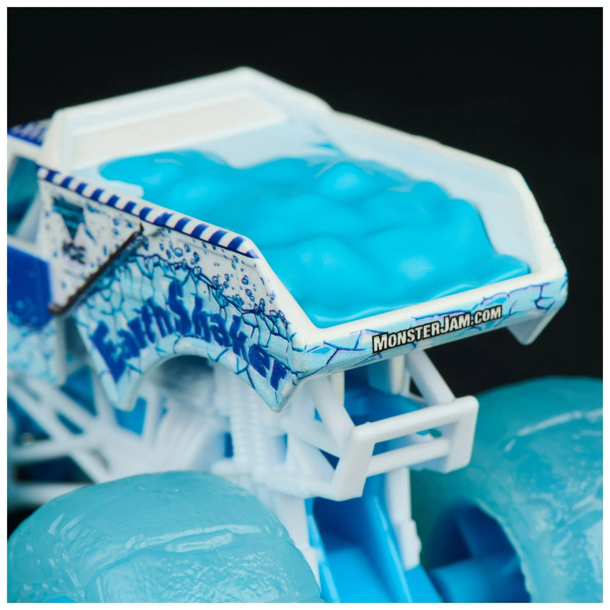 Monster Jam 2024 Fire Ice dual-pack with Son-uva Digger and Earth Shaker.