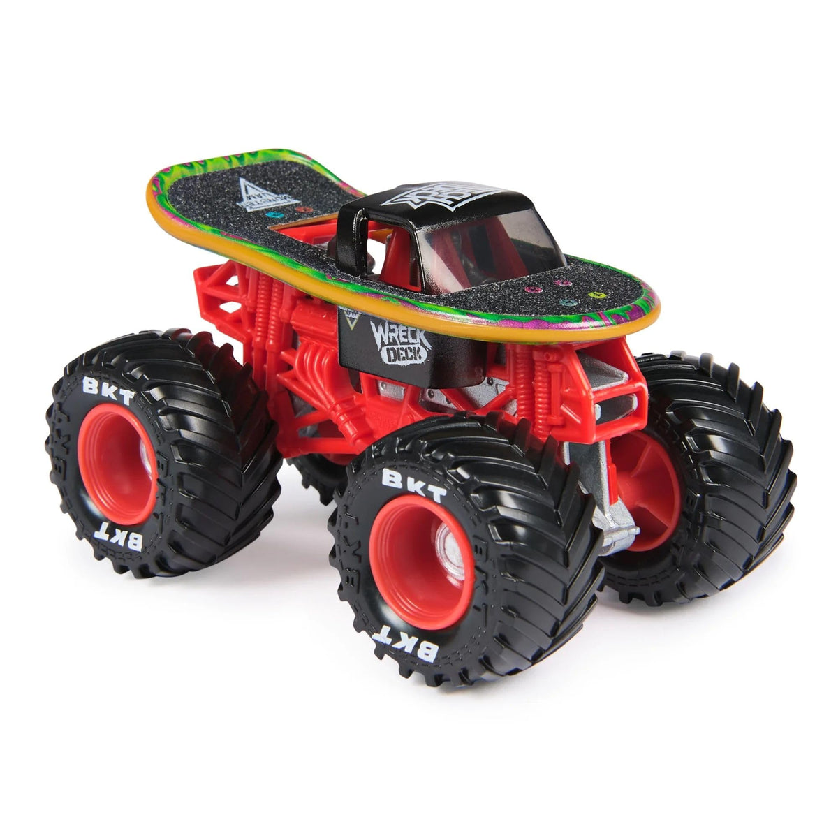 Monster Jam Series 45 Wreck Deck rear view highlighting detailed graphics for collectors.