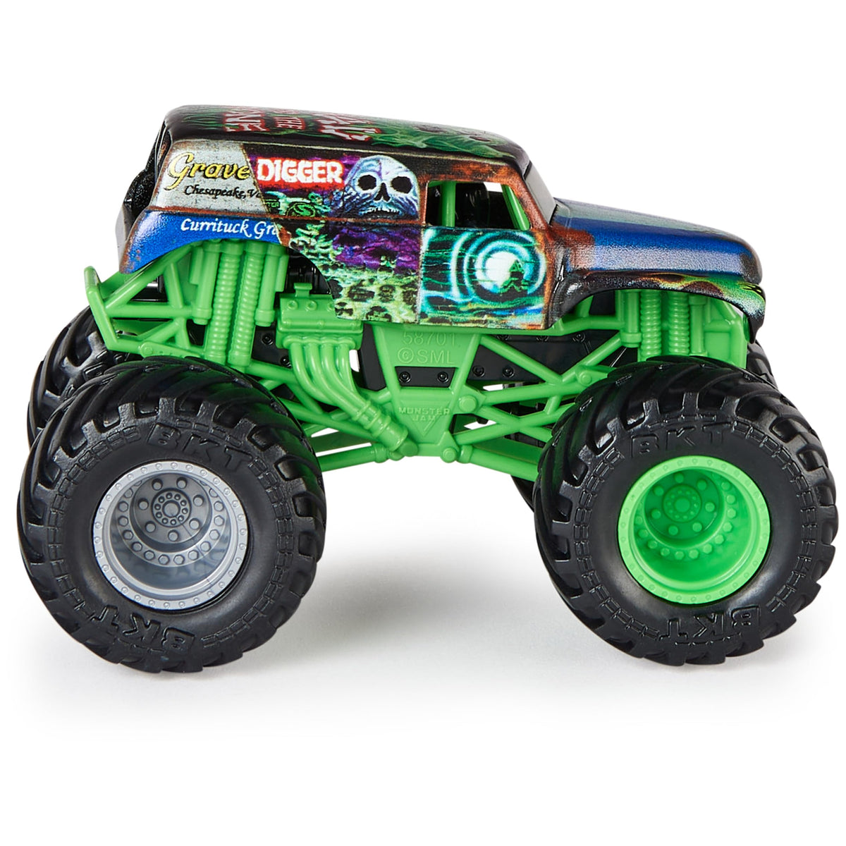 Monster Jam BKT tires 164-scale detail, adds realism for racing play.
