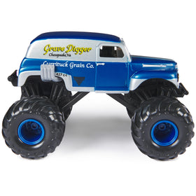 Monster Jam rubber BKT tires provide enhanced traction for stunts.