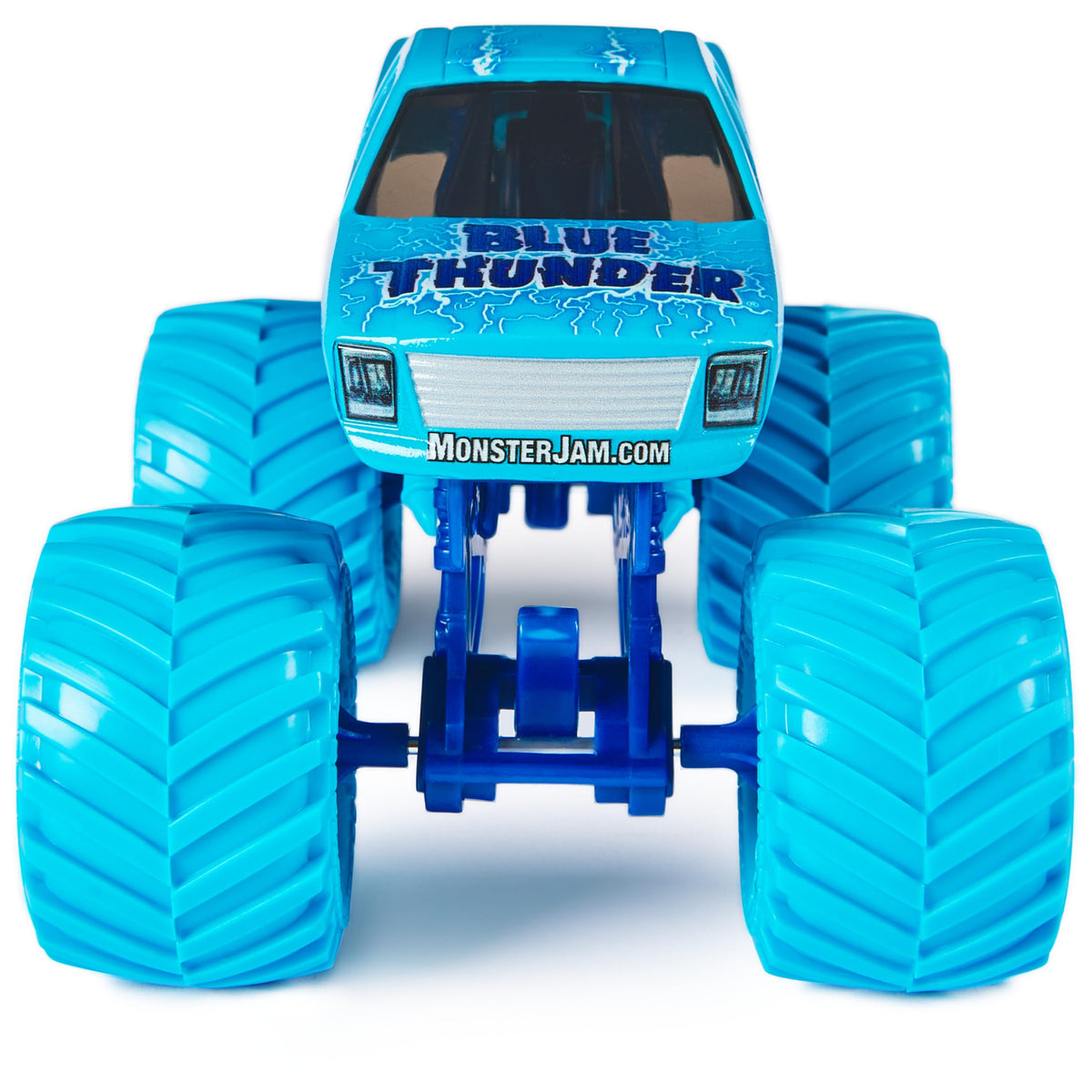 Monster Jam Blue Thunder with BKT tires boosts traction for action-packed play sets.