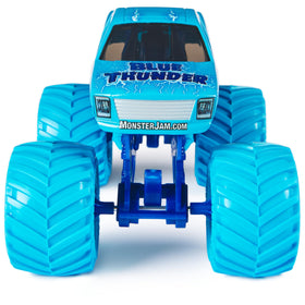 Monster Jam Blue Thunder with BKT tires boosts traction for action-packed play sets.