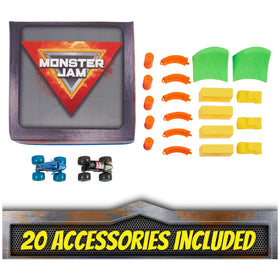 Monster Jam chrome rims and chassis detail enhance realistic scale visuals.