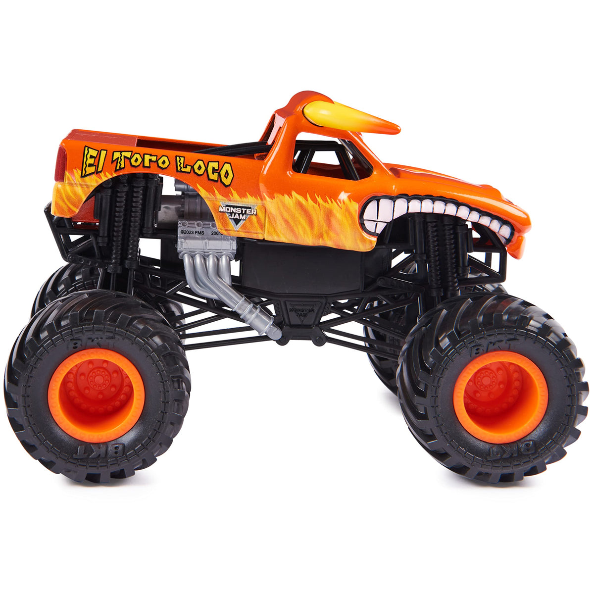 Die-cast Monster Jam El Toro Loco chassis with detailed realism