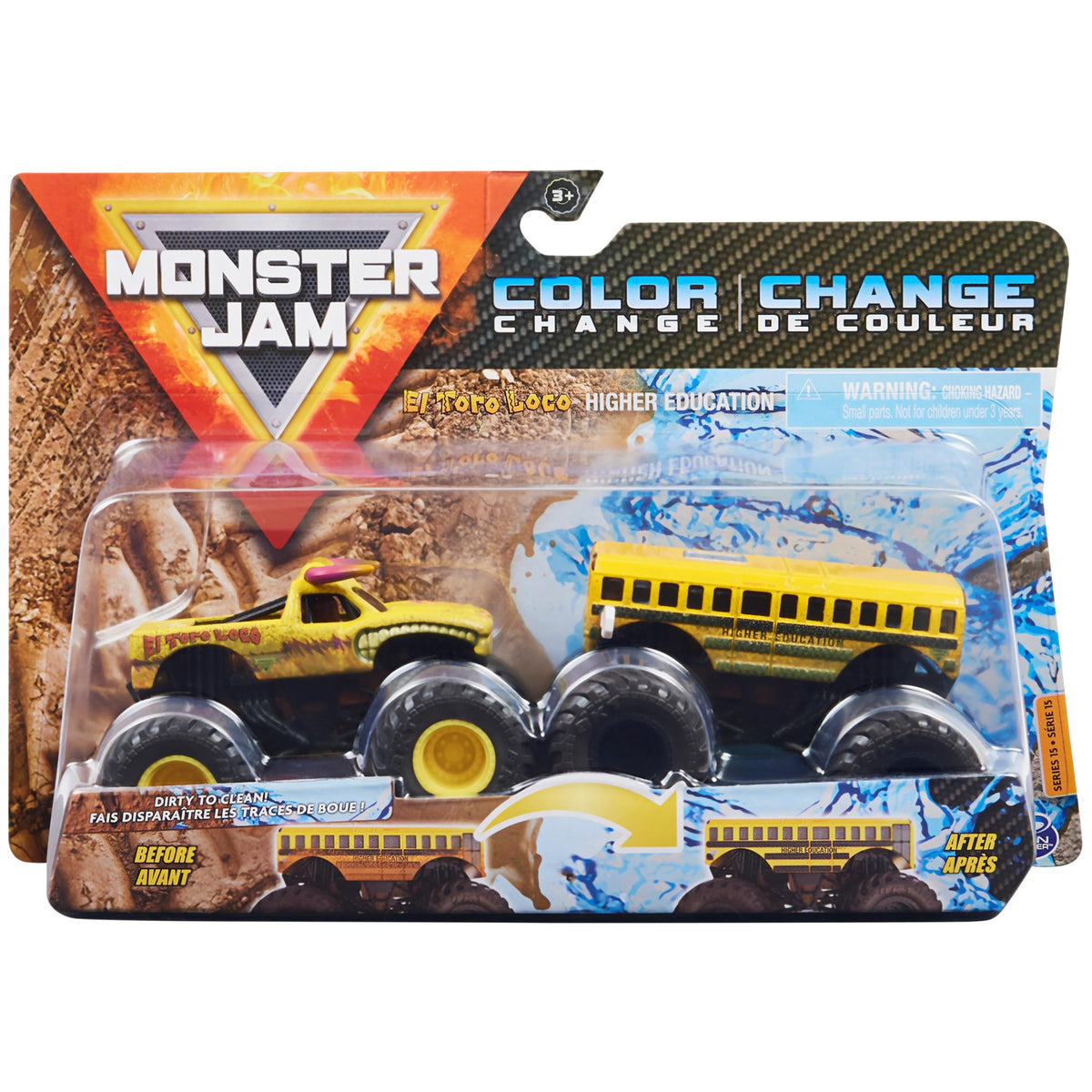 Monster Jam El Toro Loco dirty to clean 1:64 truck for color change play