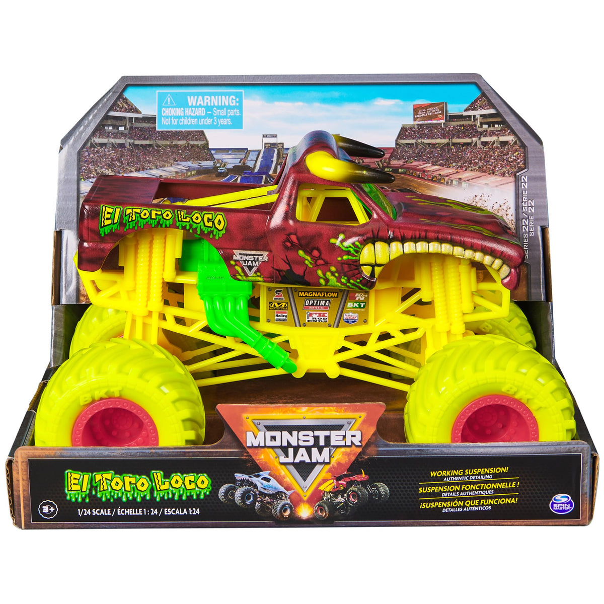 Monster Jam El Toro Loco 1:24 side view truck for imaginative play
