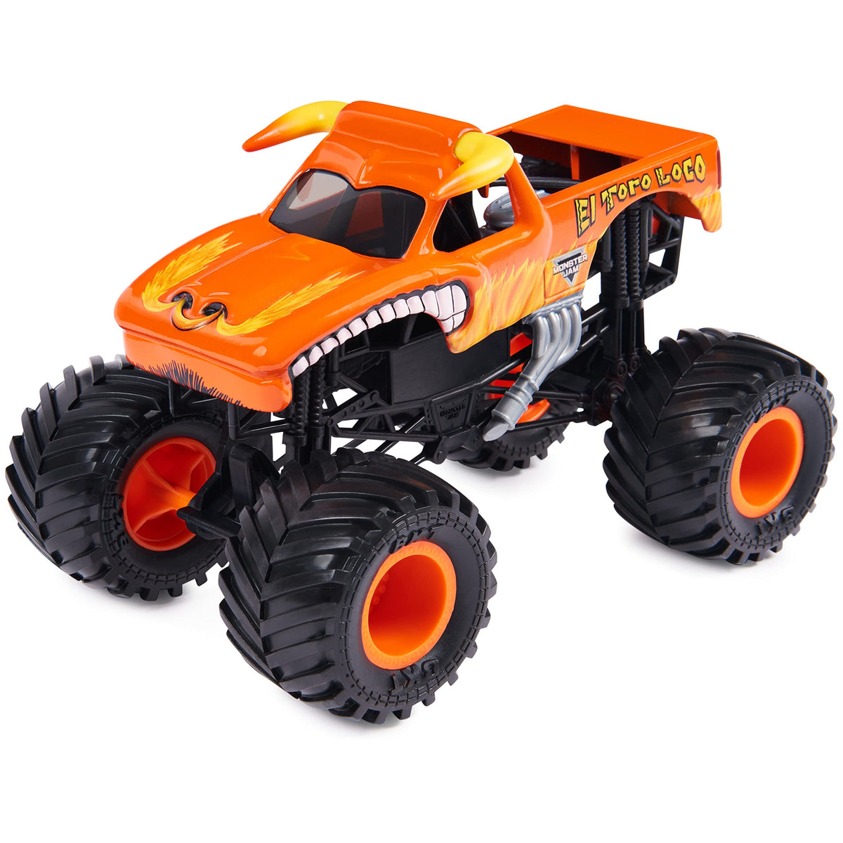Monster Jam El Toro Loco side graphics highlighting authentic styling