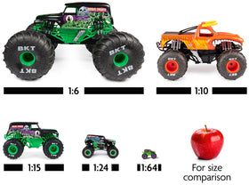 Expandable with other 1:64 Monster Jam trucks for bigger races