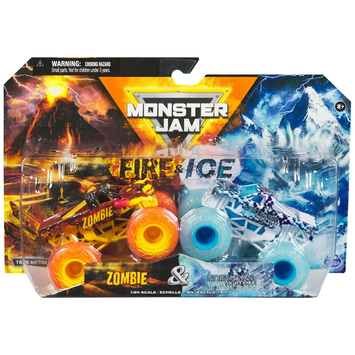 Monster Jam Zombie and Northern Nightmare 1:64 die-cast trucks for play and display