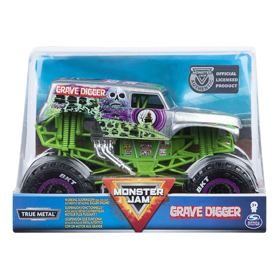 Monster Jam Grave Digger 1:24 scale die-cast truck with authentic details for display