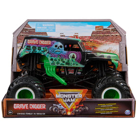 Monster Jam Grave Digger 1:24 truck with authentic graphics for display and play.