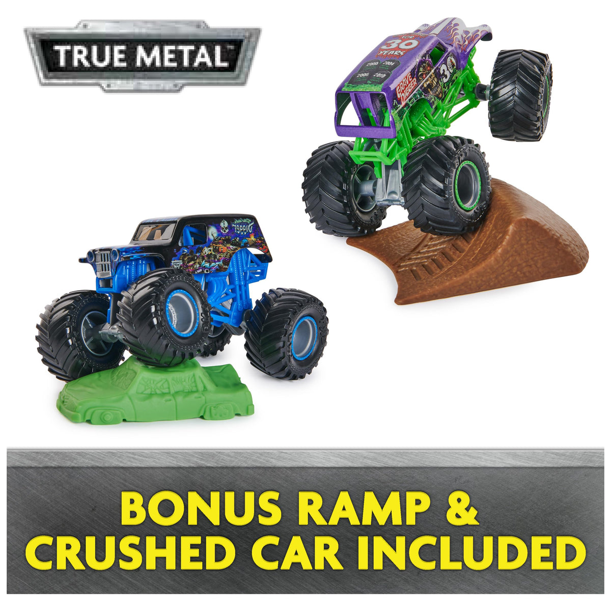 Monster Jam Grave Digger 40th Anniversary crushed car accessory for crash action display
