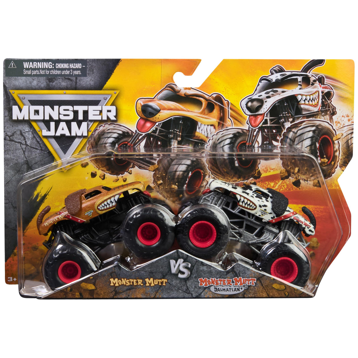 Monster Jam Grave Digger vs Avenger 1:64 die-cast trucks for imaginative play.
