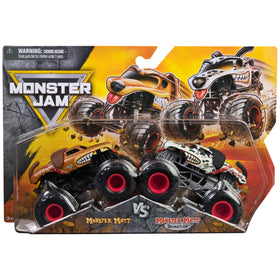 Monster Jam Grave Digger vs Avenger 1:64 die-cast trucks for imaginative play.