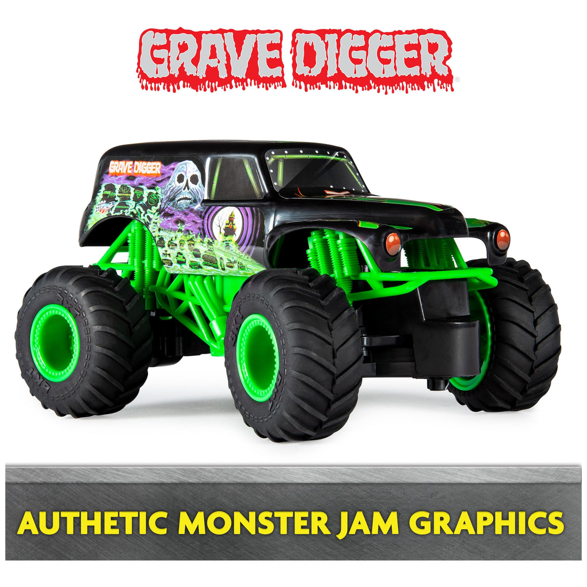 Grave Digger RC truck graphics detail with official replica look