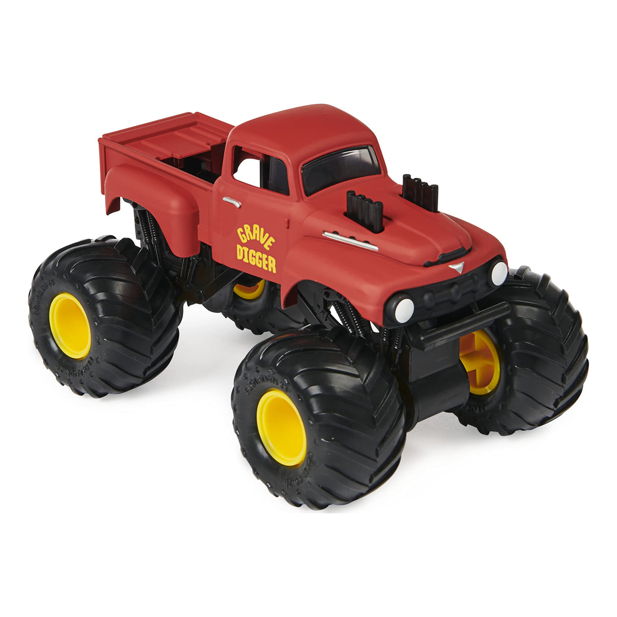 Close-up of Grave Digger Retro 1:24 graphics showing bold detailing for collectors.