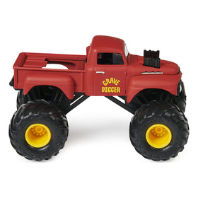Grave Digger Retro 1:24 truck with working suspension in action.