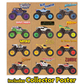 Monster Jam Grave Digger 1:64 truck, iconic graphics, ideal collector display.