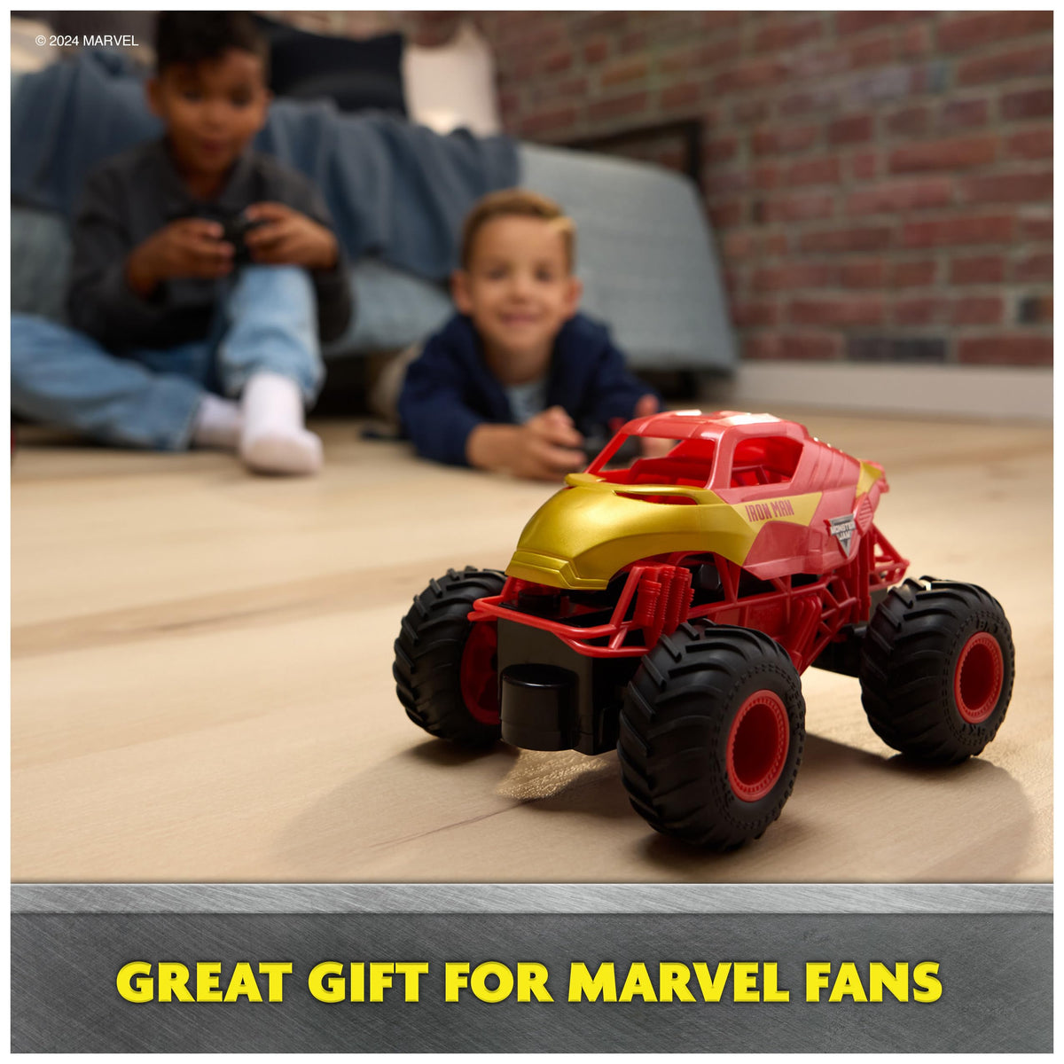 IRoon: Iron Man RC truck in action demonstrating easy, kid-friendly control