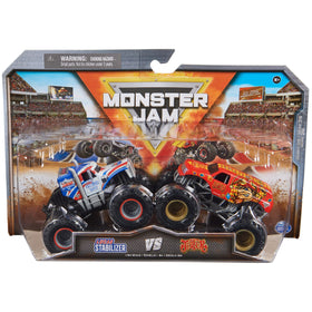 Monster Jam Lucas Stabilizer vs Jester front view highlights bold graphics and authentic details.
