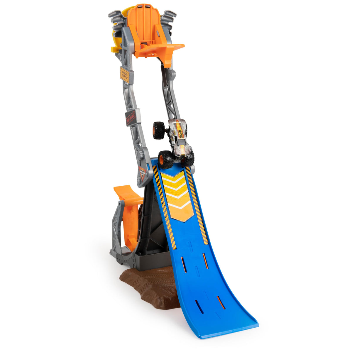 Launcher base and dirt base provide a sturdy setup for extended action.