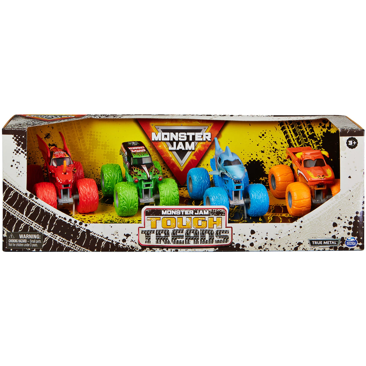Monster Jam Megalodon 164-scale side profile showing detailed graphics for display