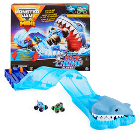Monster Jam Megalodon Race Playset launcher in action for fast, fun battles.