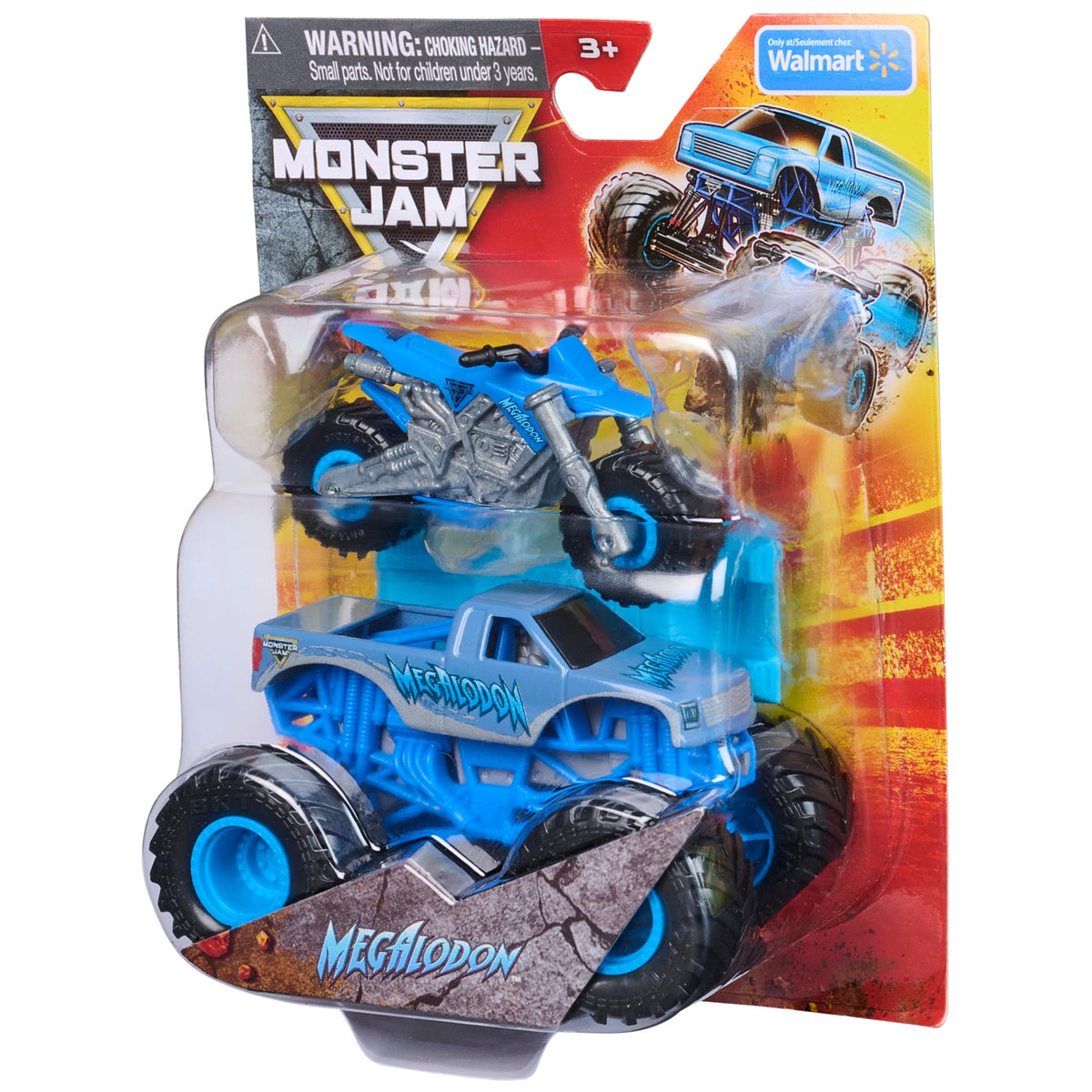 Monster Jam Megalodon truck stylish rims enhance display during collection