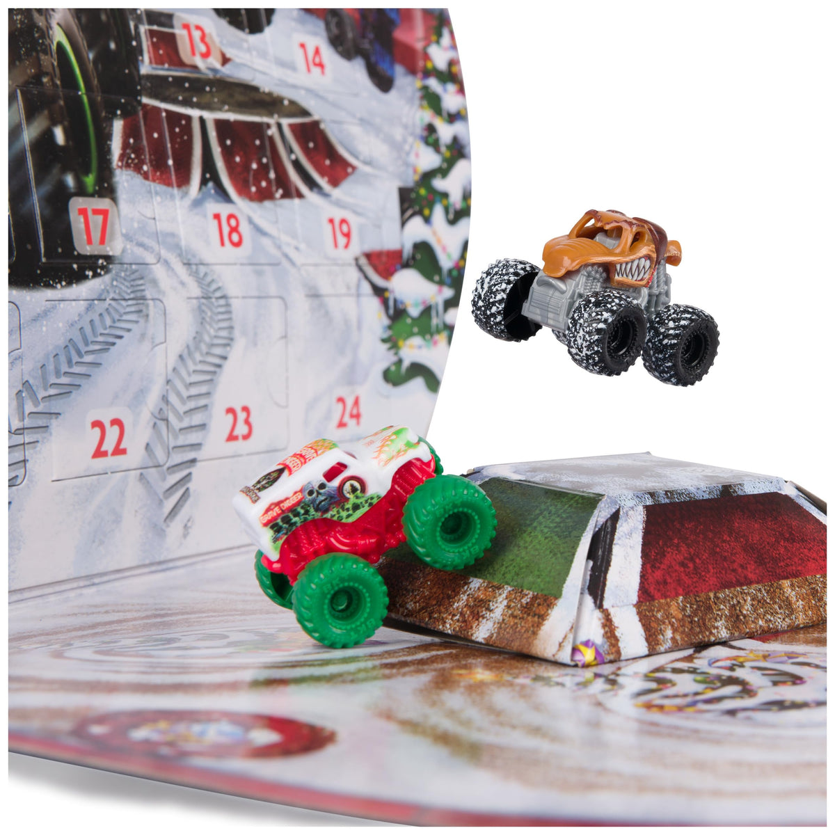 Monster Jam built-in play area enables home track setup.