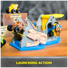Monster Jam Mini Jams Avenger truck with bold colors fuels immersive pretend battles.