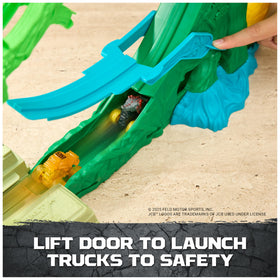 Hidden door lever reveals exit for dramatic speed escape.