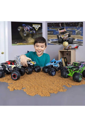 Monster Jam MNJ VHC El Toro Loco suspension detail suggests smoother landings during jumps.