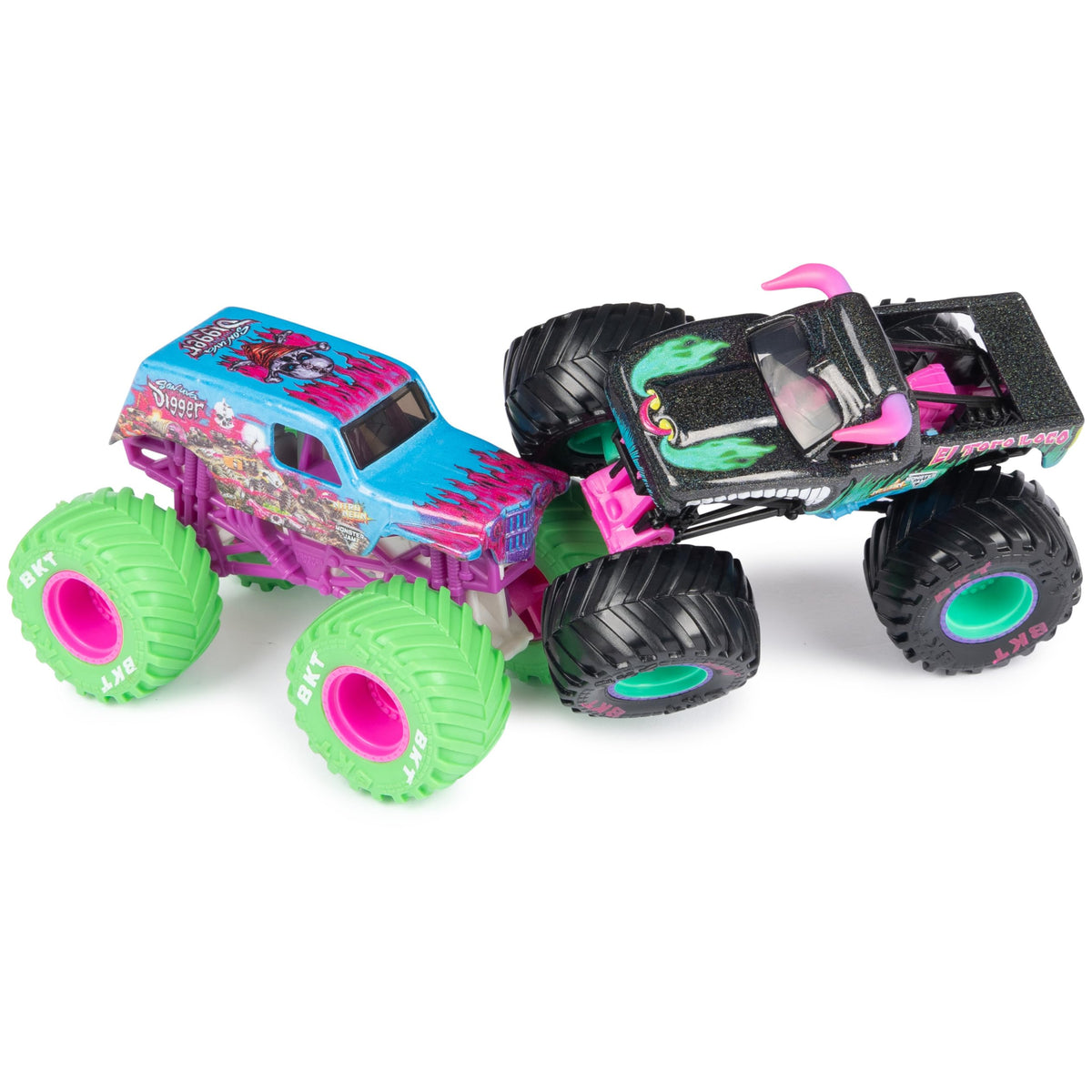 Monster Jam Nitro Neon chassis detail highlights authentic die-cast design with realism