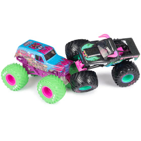 Monster Jam Nitro Neon chassis detail highlights authentic die-cast design with realism